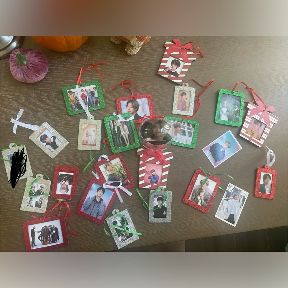Handmade by child. BTS Army ! Christmas ornaments